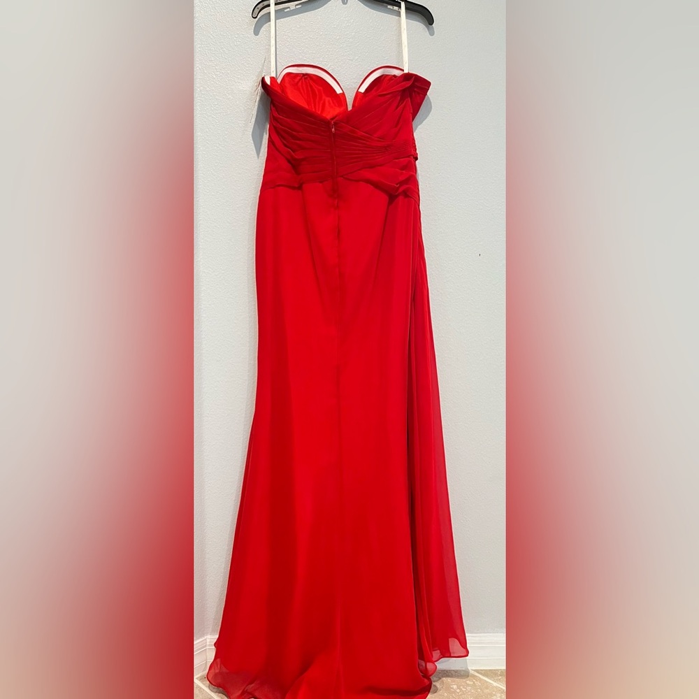 Zoey Grey gorgeous prom bridesmaid red gown Sz 12 - Picture 5 of 6